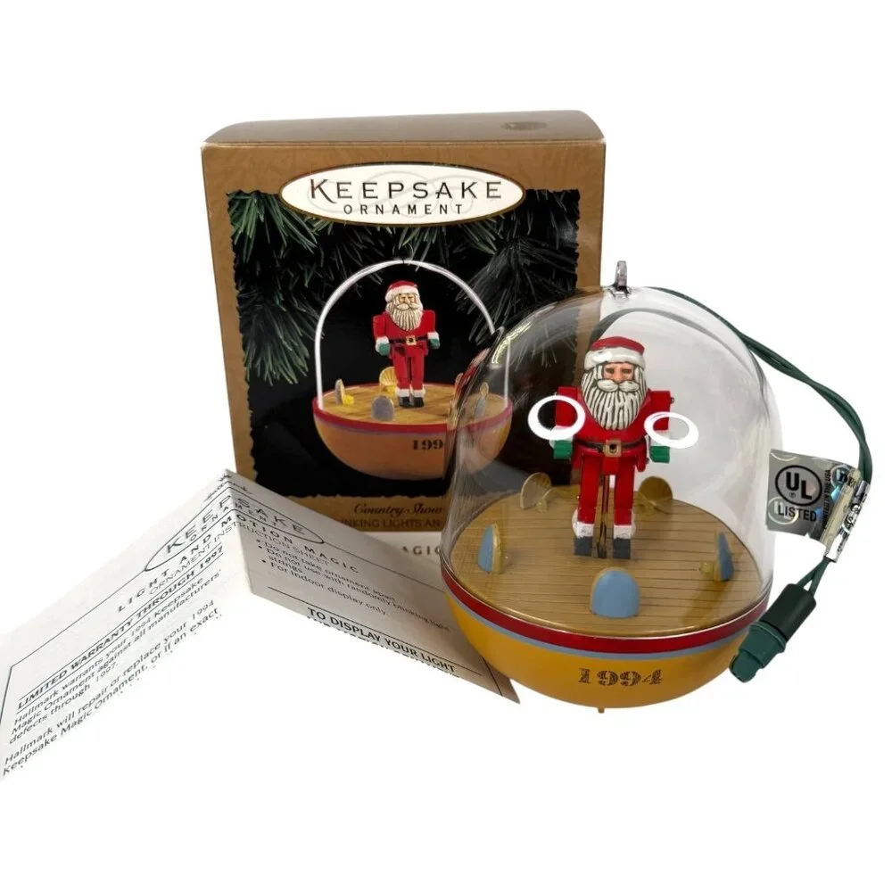 1994 Hallmark Keepsake Ornament Country Showtime Santa Magic With Light & Motion